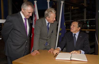 José Manuel Barroso, Llywydd y Comisiwn Ewropeaidd, mewn digwyddiad gyda’r nos yn y Senedd